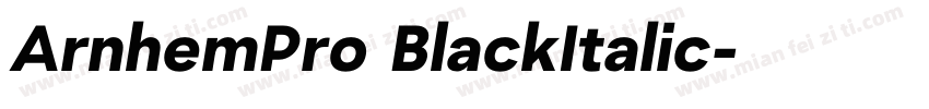 ArnhemPro BlackItalic字体转换